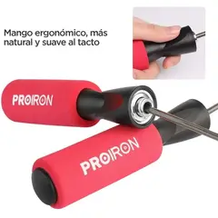 PROIRON - Soga para Saltar o Jump Rope con Mango Foam Rosado