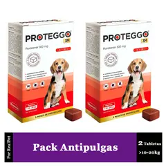PROTEGGO - Pack x2 Antipulga 3M para Perros de 10 - 20 kg