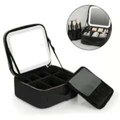 GENERICO - Maletin organizador de maquillaje joyas con espejo de luz LED