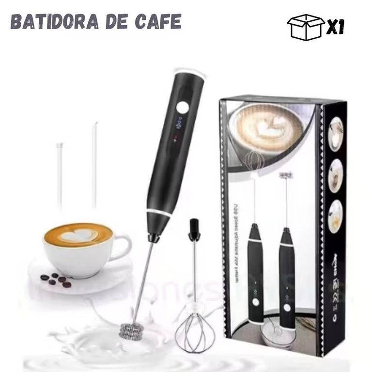 Batidora Manual Recargable USB - Negro