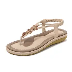 BLWOENS - Zapatillas Sandalias de verano para Mujers - Beige