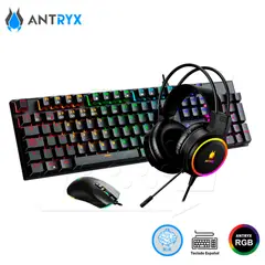 ANTRYX - KIT GAMING GC-3100 X3 TECLADO SWITCH BLUE MOUSE Y AURICULAR