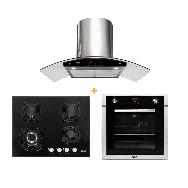 Combo Cocina Empotrable + Campana Venus + Horno a Gas