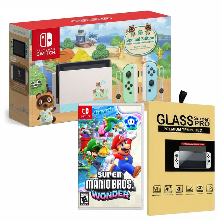 Consola Switch Animal Crossing EU +Super Mario Wonder +Mica