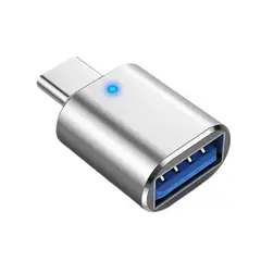 GENERICO - Adaptador LED USB 3,0 a tipo C, adaptador OTG a USB C