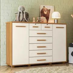 GENERICO - Cómoda Moderna Shiratori Marrón y Blanco R&R MUEBLES