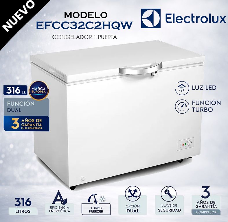 Congeladora EFCC32C2HQW Blanco 316L