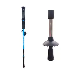 GENERICO - Bastón Trekking Recto ARKO con Roseta Camping Aventura Celeste