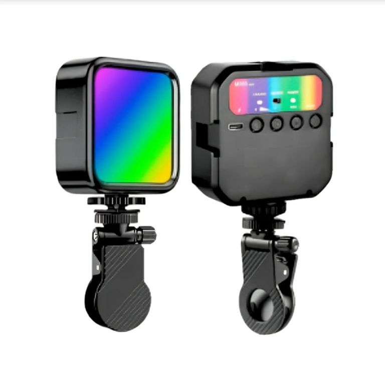 Luz Led RGB Selfie Recargable con Gancho para celular