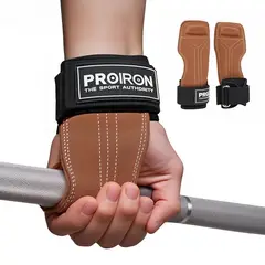 PROIRON - Muñequeras para levantamiento de pesas Marrón Par M