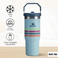 STANLEY - Flip Straw Tumbler Seafoam Stripe Mesh 887ml