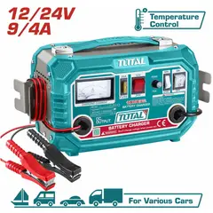 TOTAL TOOLS - Cargador portatil de baterias 12v y 24v TOTAL 20 Amperios Auto moto