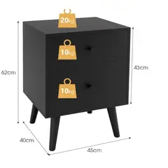 NACION MUEBLES - Velador Negro Ali NM