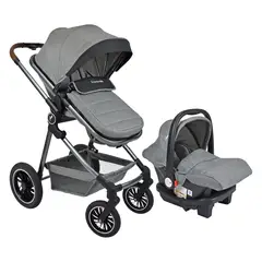 PREMIUM BABY - Coche Cuna Para Bebé Tipo Moises Abby TS Gris