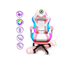 DPS - Silla Gamer DP PRO-LB luz RGB Bluetooth Color Rosa Negro