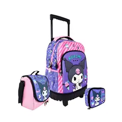 SCOOL - Set Mochirueda KUROMI Maleta-Lonchera-Cartuchera