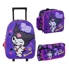 SCOOL - Set Mochirueda KUROMI Maleta-Lonchera-Cartuchera