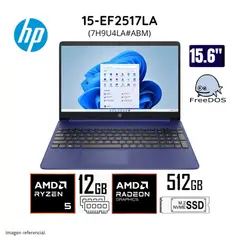 HP - LAPTOP AMD Ryzen™ 5 12GB 512GB SSD 15.6 FHD FREEDOS 15-EF2517LA (7H9U4LA-ABM)
