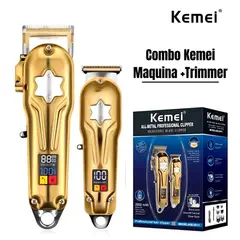 KEMEI - Combo Maquina Trimmer Digital KM-2011