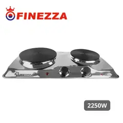 FINEZZA - Cocina Eléctrica de 2 hornillas Acerada