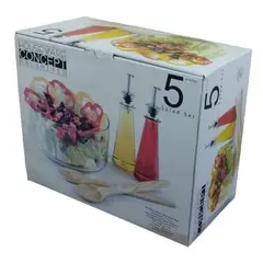 GENERICO - Juego Bowl Dispensador y Cucharas para Ensalada