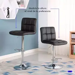 OFIDEAS - Silla Para Bar Regulable En Altura Luan Reposapies Negro