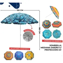GENERICO - Sombrilla de Playa Grande - Modelo Al Azar