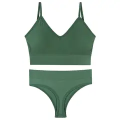 ZIMRAHYG - Bralette Top Deportivo Calzón Bikini Mujer Conjunto Lencería