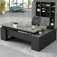 DMUEBLES - DM ESCRITORIO EJECUTIVO/GERENCIA LYBERTY 180 CM - GRIS - MADERA