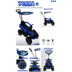 GENERICO - Cuatrimoto Musical Luces Bluetooth con Guiador y Sombrilla