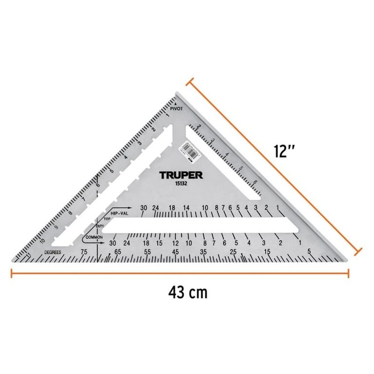 Escuadra 12" de Aluminio para Drywall Muros de Yeso, 15132