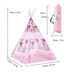 GENERICO - Carpa para niñas Tipi de corazones - Rosado-GENERICO