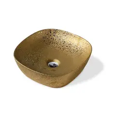 FRATELLI - BOWL OVALIN DE LOZA CUADRADO DORADO TEXTURADO 248