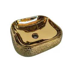 FRATELLI - BOWL OVALIN DE LOZA CUADRADO DORADO GRANITO 160-RG