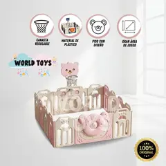 BABY - Corral Interactivo Plegable «BEAR HOUSE» Pink
