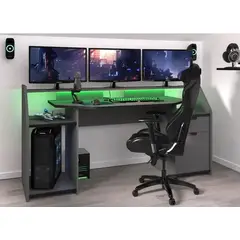 GENERICO - Escritorio Gamer Sabo Moderno - Gris Oscuro