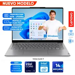 LENOVO - Laptop Yoga Slim 7, Core Ultra 5 125H, 16GB LPDDR5x, 512GB SSD, 14 WUXGA OLED