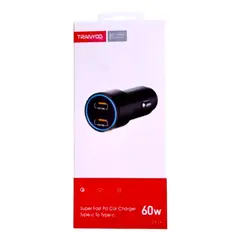 TRANYOO - Cargador Tipo C Carga rápida para auto 60W