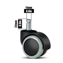 OFIDEAS - Pack 5 Ruedas Garruchas Giratorias Para Sillas Pu 50 Mm