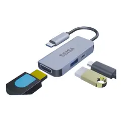 SEISA - Convertidor 3 en 1: Tipo-C a HDMI + USB3.0 + PD