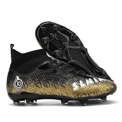 DANWEILE - Botas de fútbol Spike High FG para hombre - Negro
