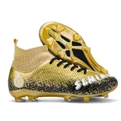 DANWEILE - Botas de fútbol con clavos FG para hombre - dorado