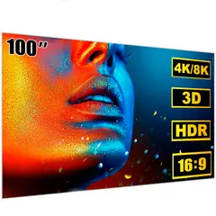 OWLENZ - Pantalla Ecran Reflectiva Para Proyector 100 Pulgadas Gris