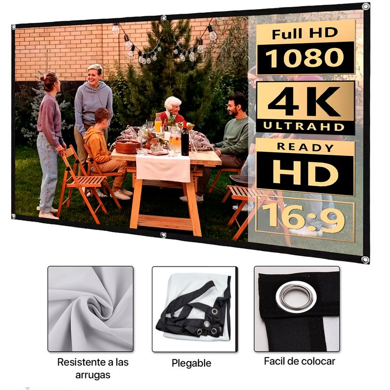 Pantalla Ecran Reflectiva Para Proyector 100 Pulgadas