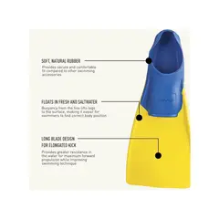 FINIS - Aletas Flotantes largas Adulto Blue Yellow XS 33-35