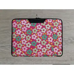 GENERICO - FUNDA PARA LAPTOP DE 15 PULGADAS DISEÑO FLORES CON DOBLE CIERRE