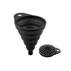 HOGARMAS - Set de 2 Embudos de Silicona Cocina Multifuncionales Negro