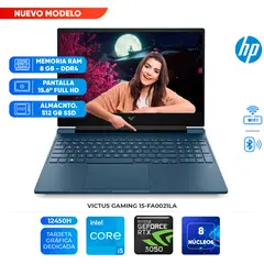 HP - Laptop Victus Gaming 15-fa0021la, Core i5-12450H, 8GB DDR4, 512GB SSD, 15 6″ FHD IPS