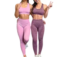 GENERICO - ROPA CONJUNTO LEGGINS Y TOP DEPORTIVO PARA DAMAS LILA