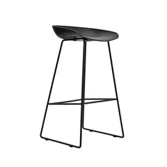 OFIDEAS - Silla Para Bar Fija Trineo Misuri Reposapies Negro